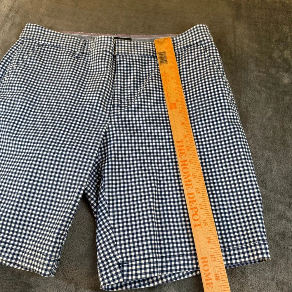 Tommy Hilfiger Gingham Plaid Shorts Blue White Casual Stretch Women Size 8 32x9